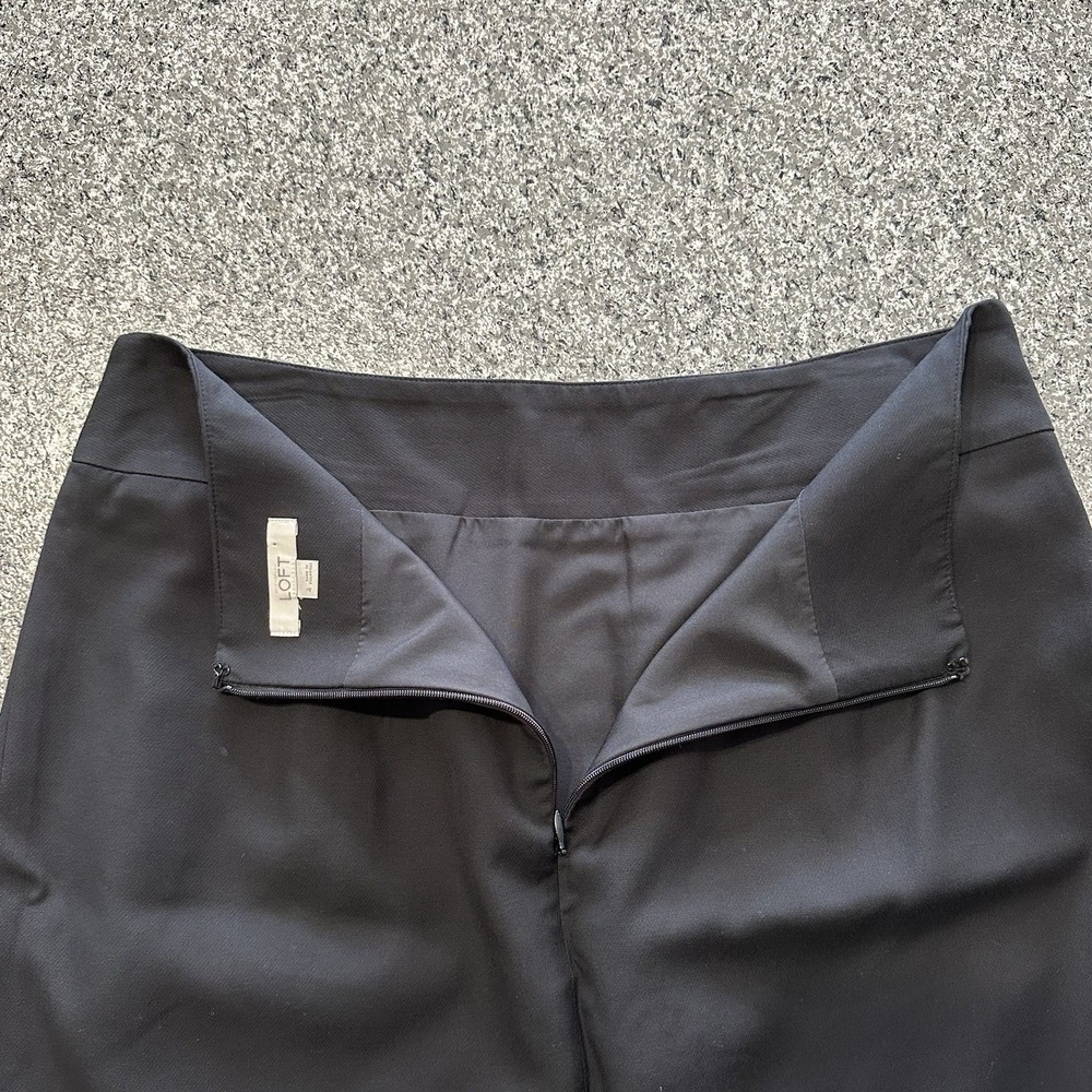 Ann Taylor Loft Skirt Womens 4 Solid Black Mini Zipper 18" Length - Picture 4 of 7